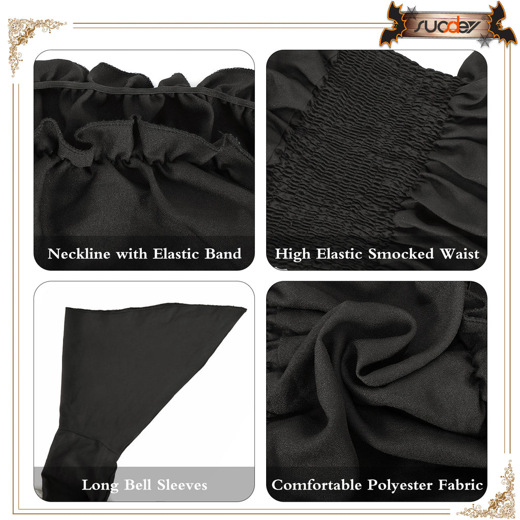 Women Clothes Halloween Cosplay  Renaissance Elastic Stretchy Shirt