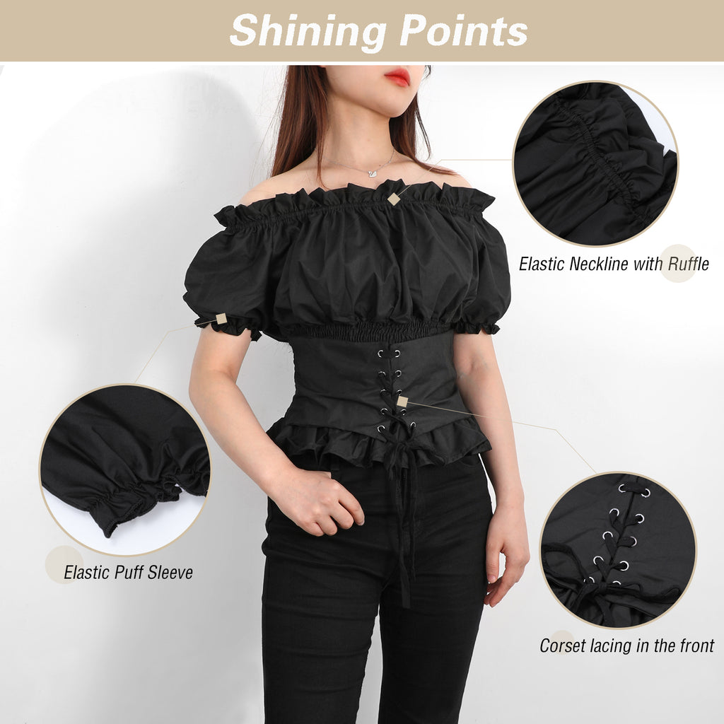Women Clothes Halloween Cosplay  Renaissance Shirt