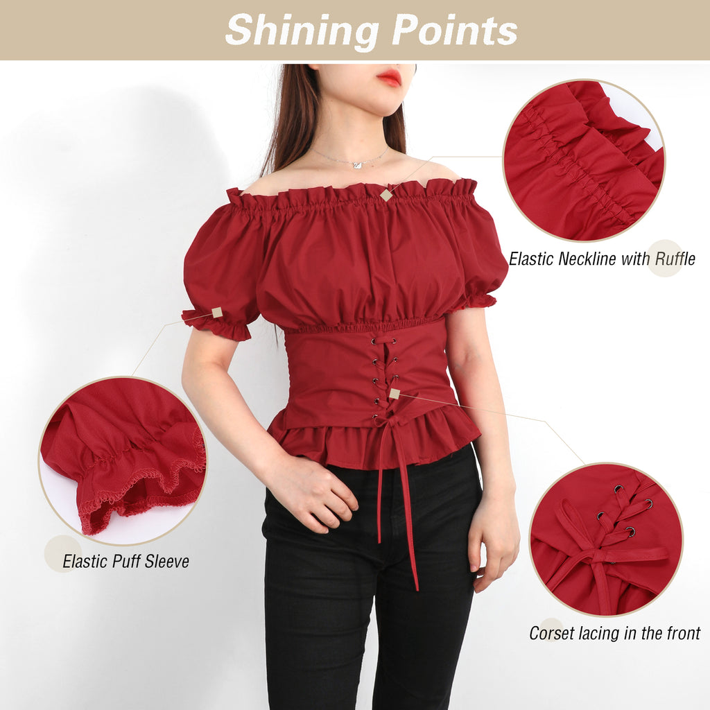 Women Clothes Halloween Cosplay  Renaissance Shirt