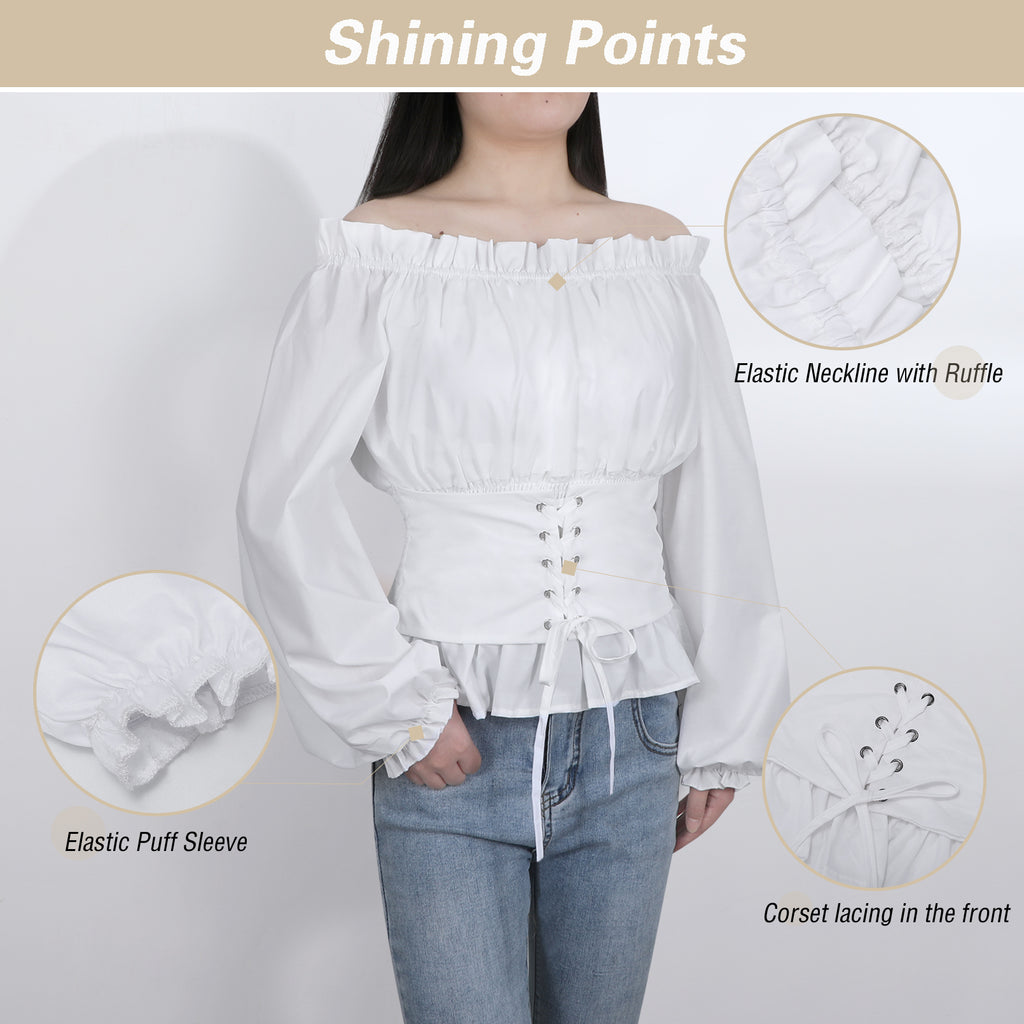 Women Clothes Halloween Cosplay  Renaissance Shirt