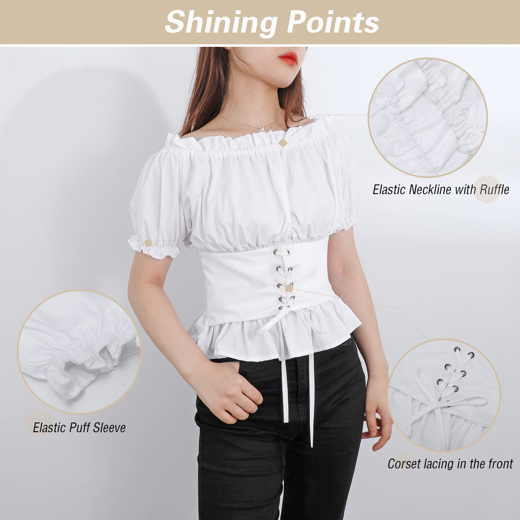 Women Clothes Halloween Cosplay  Renaissance Shirt