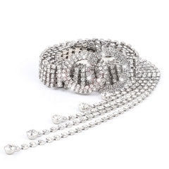 Women Rhinestone Belt Shiny Diamond Crystal Ladies Waist Belt for Jeans Dresses Silver Gold 