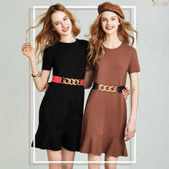 2Pack JASGOOD Women‘s Skinny Belt for Dresses Retro Stretch Chic Ladies Waist Belt - JASGOOD OFFICIAL