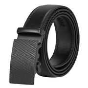 Men's Ratchet Leather Belt for Dress, Sliding Automatic Buckle Belt Fit Waist up to 50 Inch 