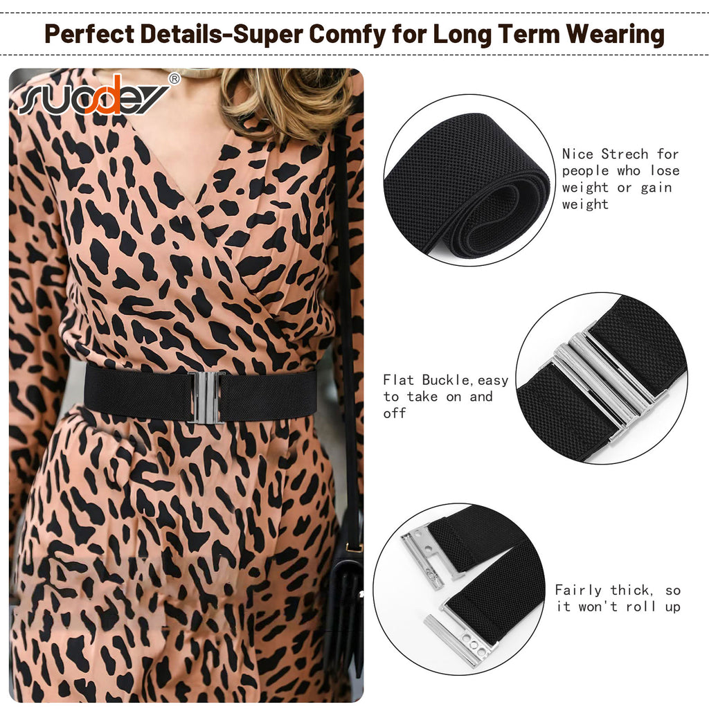 JASGOOD Women's Elastic Wide Dress Belt Retro Stretchy Waist Belt