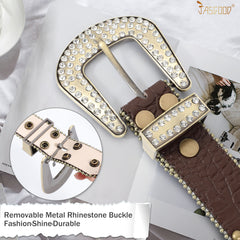 Halloween Western Cowgirl Rhinestone Belt, Fashion Rhinestone Belt for Women for Jeans, Ladies Bling Rhinestone Belt for Dress - JASGOOD OFFICIAL