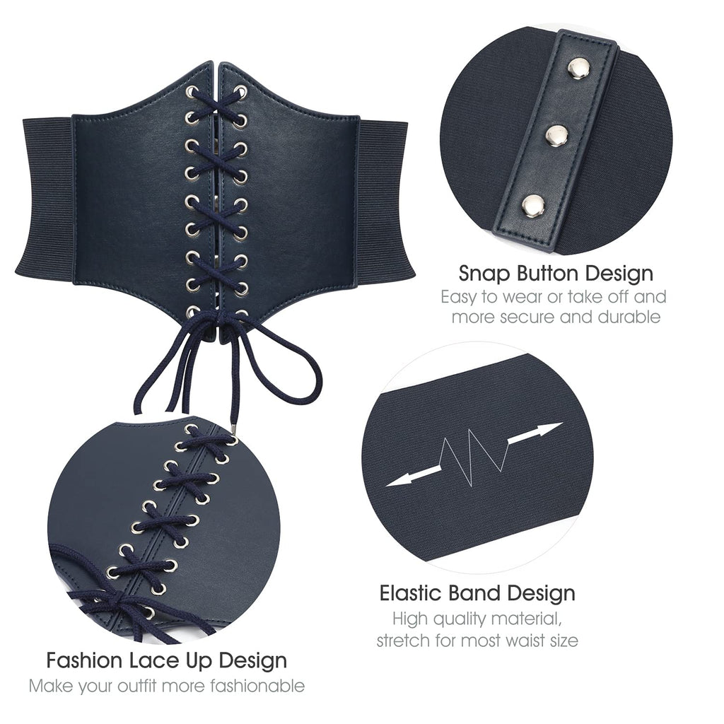 Women’s Elastic Costume Waist Belt Lace-up Tied Waspie Corset Belts for Women by JASGOOD - JASGOOD OFFICIAL