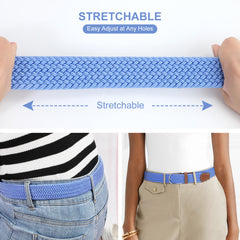 Braided Elastic Belt for Men Women Junior-Woven Canvas Stretch Belts