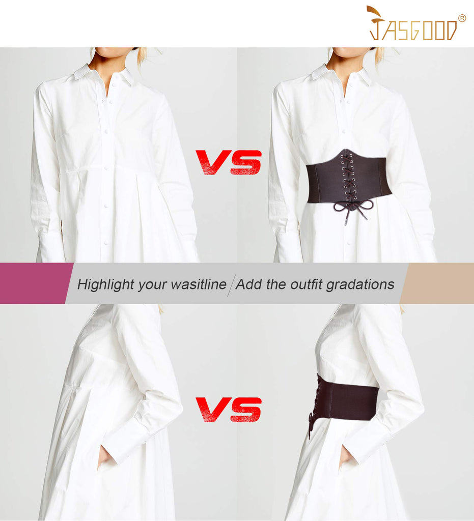 Women’s Elastic Costume Waist Belt Lace-up Tied Waspie Corset Belts for Women by JASGOOD - JASGOOD OFFICIAL