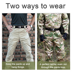 WERFORU Tactical Belt, Military Style Webbing Riggers Nylon Belt with Heavy-Duty Quick-Release Metal Buckle 1.5 Inches Wide 