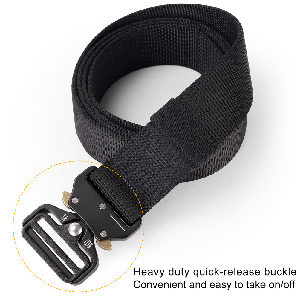 Tactical Heavy Duty Belt Sansths Men Military Webbing Belt 1.5” Quick-Release Riggers Web Belt with Metal Buckle 