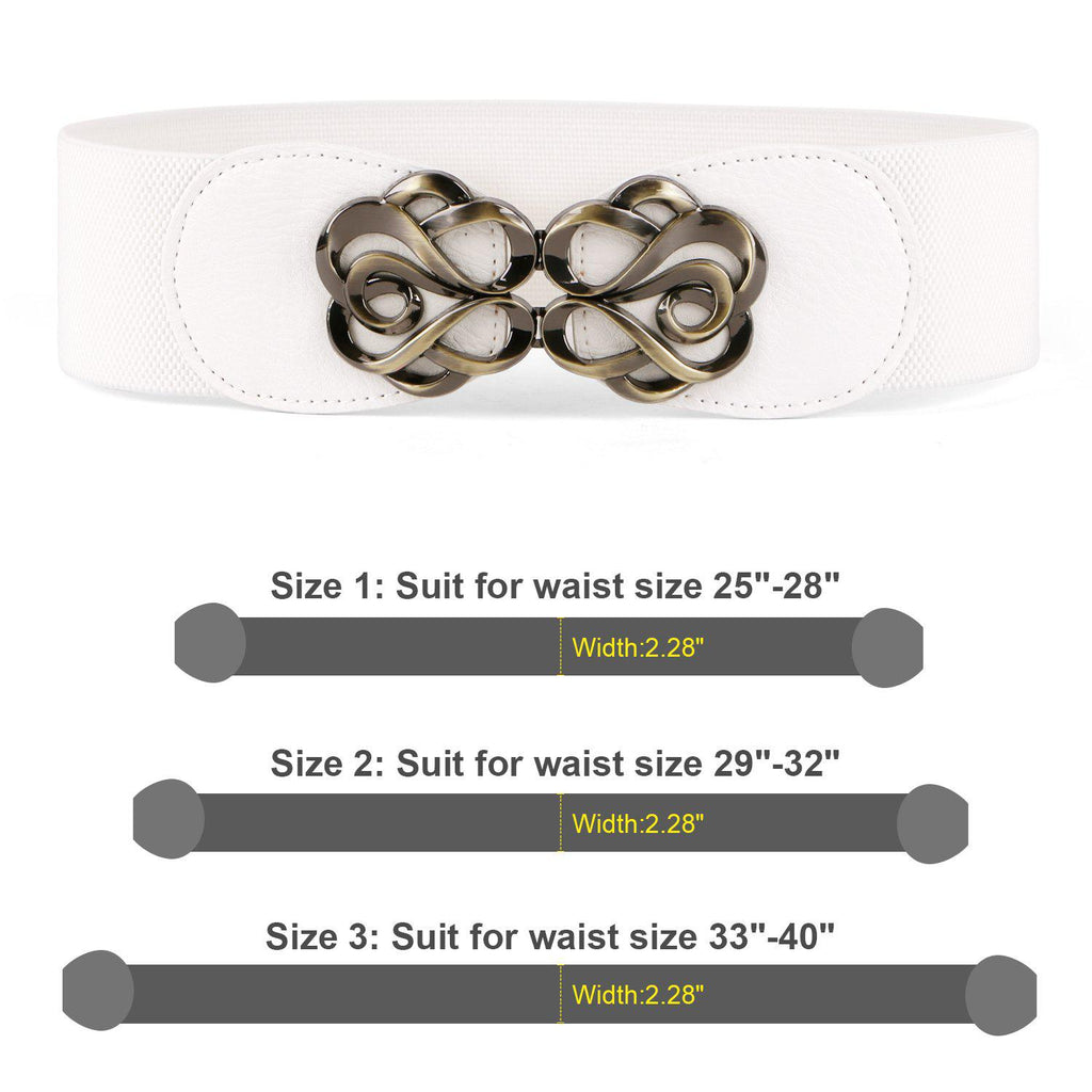 Women Stretchy Belt for Dresses Vintage Elastic Wide Waist Cinch Belt by JASGOOD 