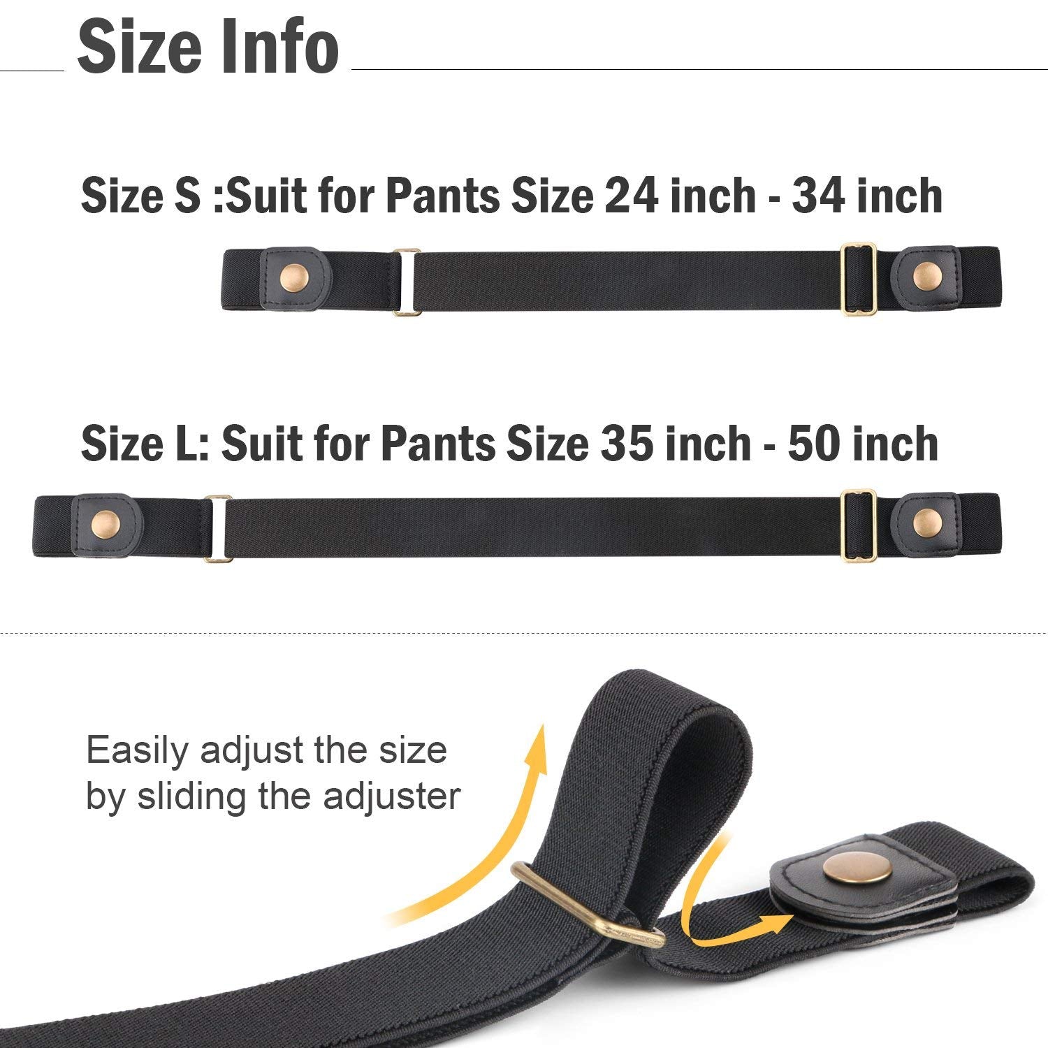 Buckle Free Women Stretch Belt Plus Size No Buckle/Show Invisible Belt for Jeans Pants Dresses 