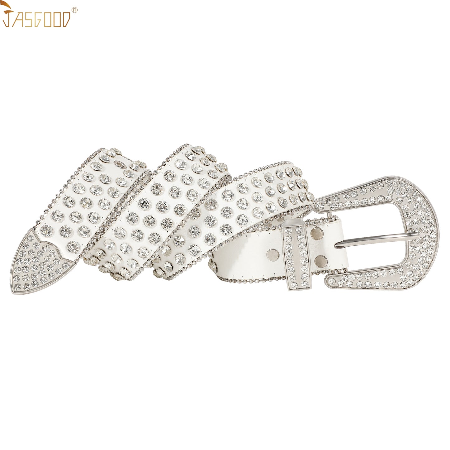 Halloween Rhinestone Belt for Women  Western Cowgirl Bling Studded Leather Belt for Jeans Pants - JASGOOD OFFICIAL