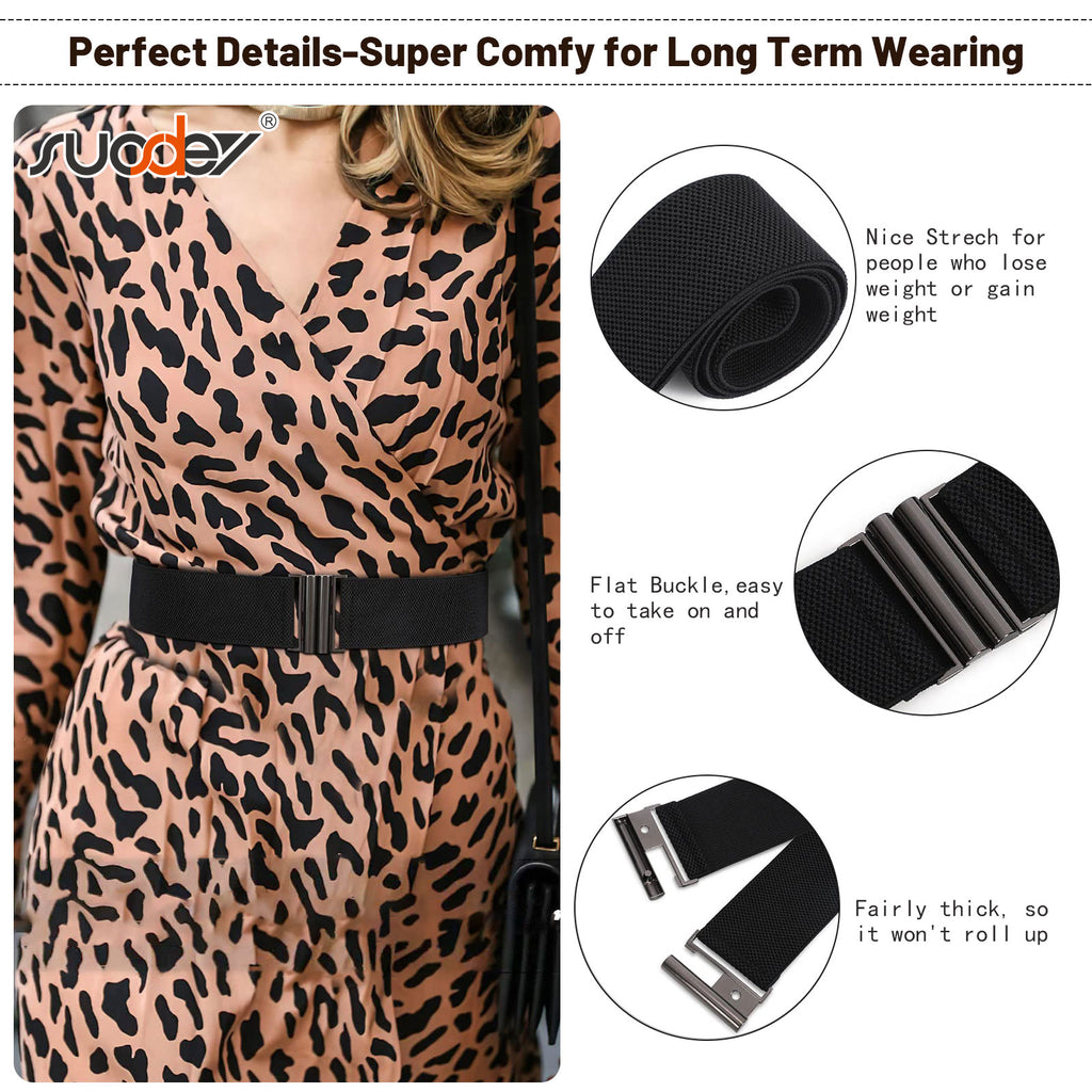 JASGOOD Women's Elastic Wide Dress Belt Retro Stretchy Waist Belt