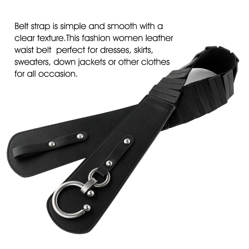 Women's Fashion Vintage Wide Elastic Stretch Waist Belt With Interlock Buckle by JASGOOD 