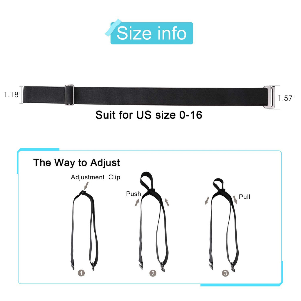 No Show Women Stretch Belt Invisible Elastic Web Strap Belt with Flat Buckle for Jeans Pants Dresses 