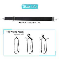 No Show Women Stretch Belt Invisible Elastic Web Strap Belt with Flat Buckle for Jeans Pants Dresses 