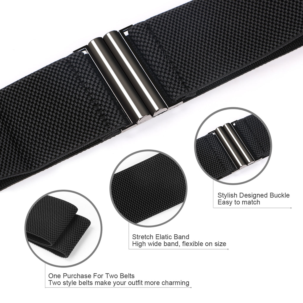 High Waist Elastic Stretchy Belt - JASGOOD 2018 New Design Mid Cinch Retro Dress Waist Belt For Women. 