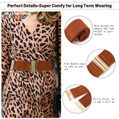 JASGOOD Women's Elastic Wide Dress Belt Retro Stretchy Waist Belt
