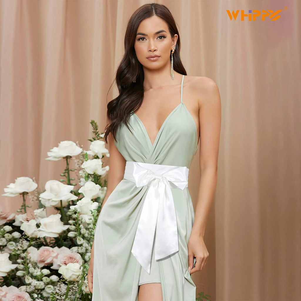 Women Dress Belt for Wedding Party Long Sash Bridal Waist Belts for Special Occasion 3.74'' Wide