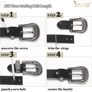 Women Leather Belt for Pants Dress Jeans Waist Belt with Brushed Alloy Buckle By JASGOOD