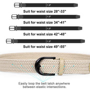 Braided Canvas Stretch Belt Elastic Casual Belt for Men, Women and Junior 1.3 Inches Wide - JASGOOD OFFICIAL