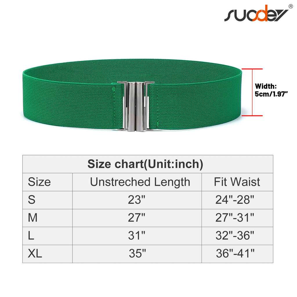 JASGOOD Women's Elastic Wide Dress Belt Retro Stretchy Waist Belt