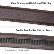 JASGOOD Leather Ratchet Dress Belt for Men Perfect Fit Waist Size up to 50 inches 1.2inch Wide Strap Without Buckle 