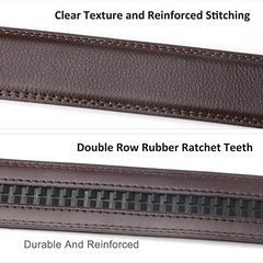 JASGOOD Leather Ratchet Dress Belt for Men Perfect Fit Waist Size up to 50 inches 1.2inch Wide Strap Without Buckle 