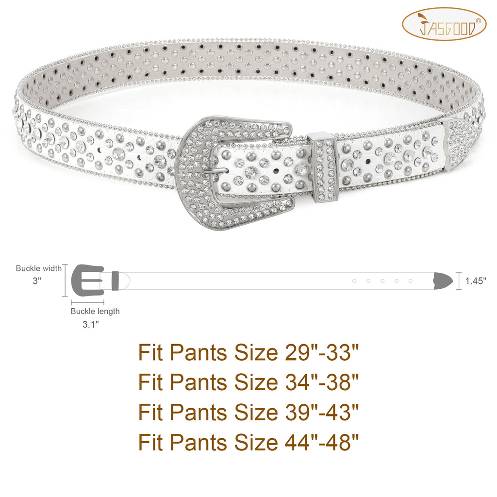 Women Mens  Popular Luxury Crystal Diamond Studded Rhinestone Western Sparkle Designer Leather Belt