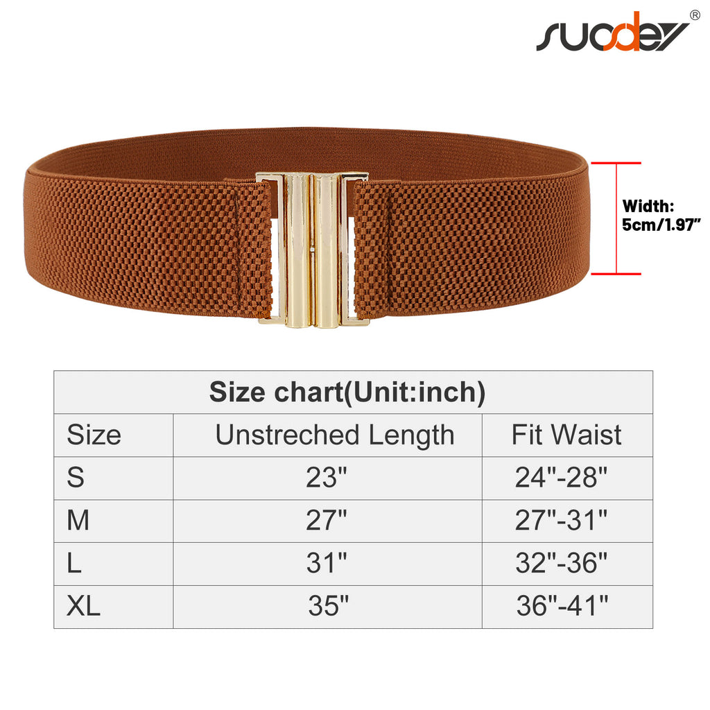 JASGOOD Women's Elastic Wide Dress Belt Retro Stretchy Waist Belt