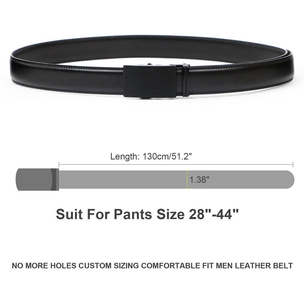 Men's Leather Ratchet Dress Belt with Automatic Buckle in Gift Box by JASGOOD 