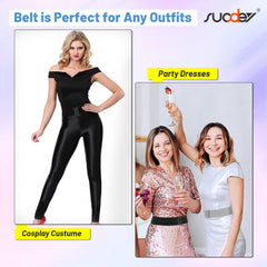 JASGOOD Women's Elastic Wide Dress Belt Retro Stretchy Waist Belt