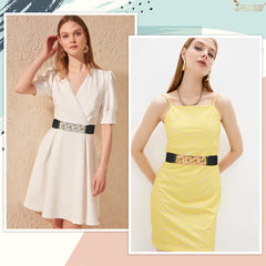 2Pack JASGOOD Women‘s Skinny Belt for Dresses Retro Stretch Chic Ladies Waist Belt - JASGOOD OFFICIAL