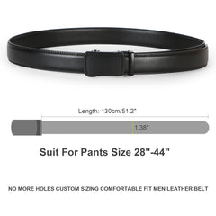 Men's Leather Ratchet Dress Belt with Automatic Buckle in Gift Box by JASGOOD 