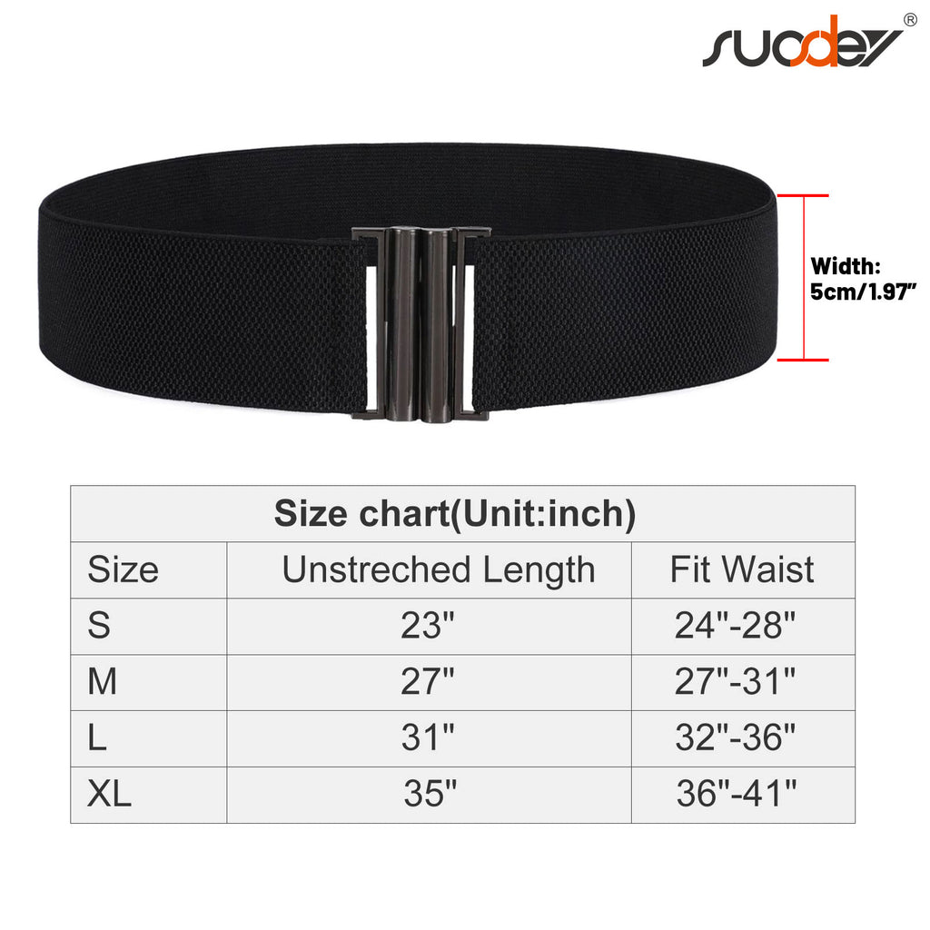 JASGOOD Women's Elastic Wide Dress Belt Retro Stretchy Waist Belt