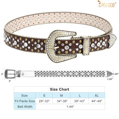 Halloween Western Cowgirl Rhinestone Belt, Fashion Rhinestone Belt for Women for Jeans, Ladies Bling Rhinestone Belt for Dress - JASGOOD OFFICIAL