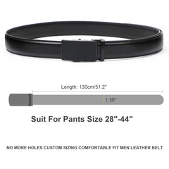 Men's Leather Ratchet Dress Belt with Automatic Buckle in Gift Box by JASGOOD 