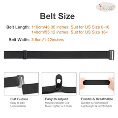 Flat Buckle Invisible Elastic Stretch Belt for Men Great Gift for Father - JASGOOD OFFICIAL