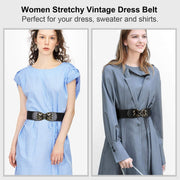 JASGOOD Women Stretchy Belt for Dresses Vintage Elastic Wide Waist Cinch Belt 