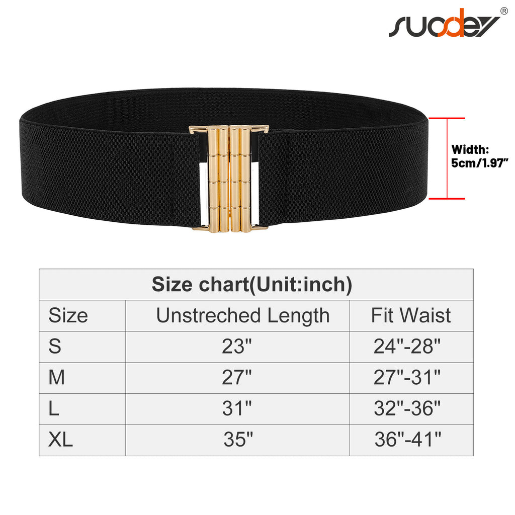 JASGOOD Women's Elastic Wide Dress Belt Retro Stretchy Waist Belt