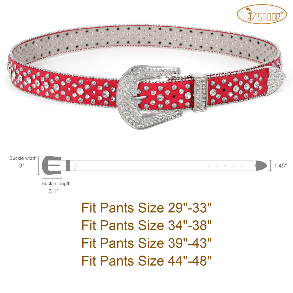 Women Mens  Popular Luxury Crystal Diamond Studded Rhinestone Western Sparkle Designer Leather Belt