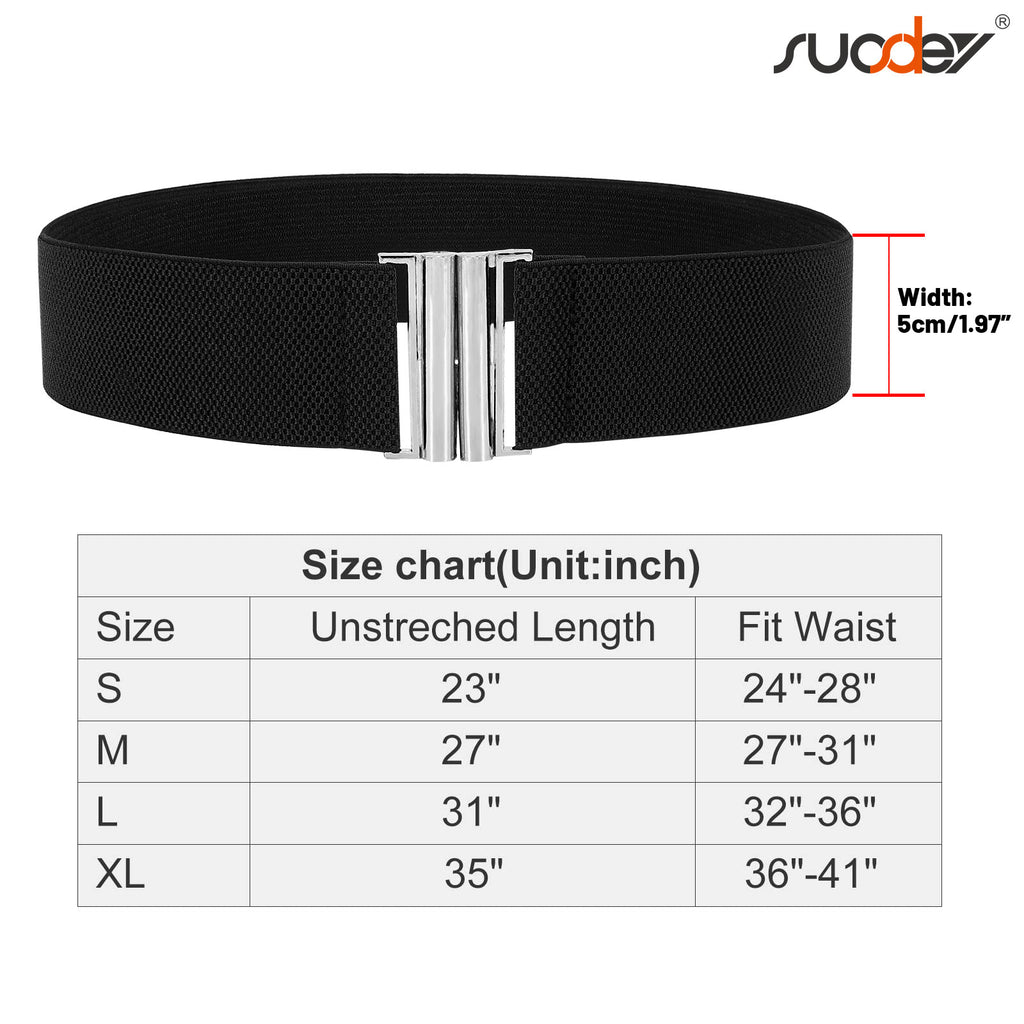 JASGOOD Women's Elastic Wide Dress Belt Retro Stretchy Waist Belt