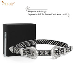 Luxury Crystal Skull designer  Diamond Studded Rhinestone Belts Western Sparkle Leather Men Women Belt