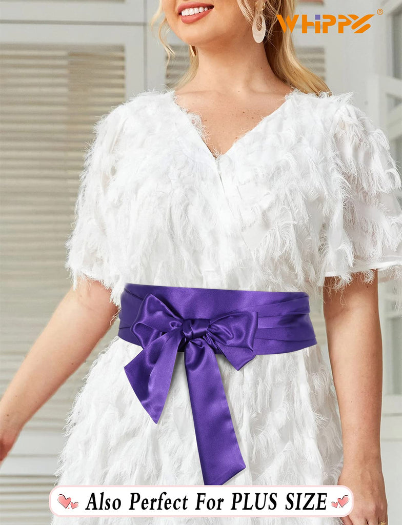 Women Dress Belt for Wedding Party Long Sash Bridal Waist Belts for Special Occasion 3.74'' Wide