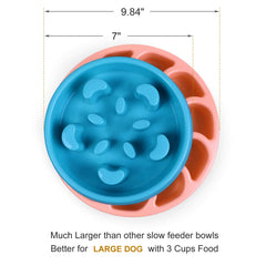 JASGOOD Slow Dog Bowl for Large Dogs,Fun Feeder Dog Bowl,Anti-Gulping Dog Slow Feeder Stop Bloat,Slow Eating Big Pet Bowl 
