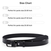 Women Leather Belt Ladies Black Waist Belt for Jeans Pants Dresses Small Size Elegant Gift Box , Suit Pant Size 27- 32 Inches, Style 1-Black Shiny Buckle