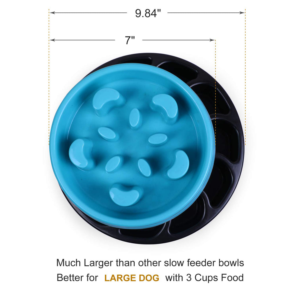 JASGOOD Slow Dog Bowl for Large Dogs,Fun Feeder Dog Bowl,Anti-Gulping Dog Slow Feeder Stop Bloat,Slow Eating Big Pet Bowl 