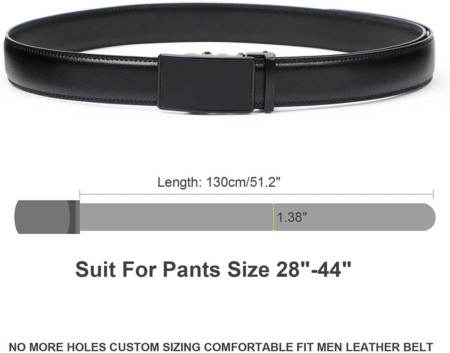 JASGOOD Men's Leather Belt  Ratchet Dress Belt with Automatic Buckle For Boyfriend Father Gift - JASGOOD OFFICIAL